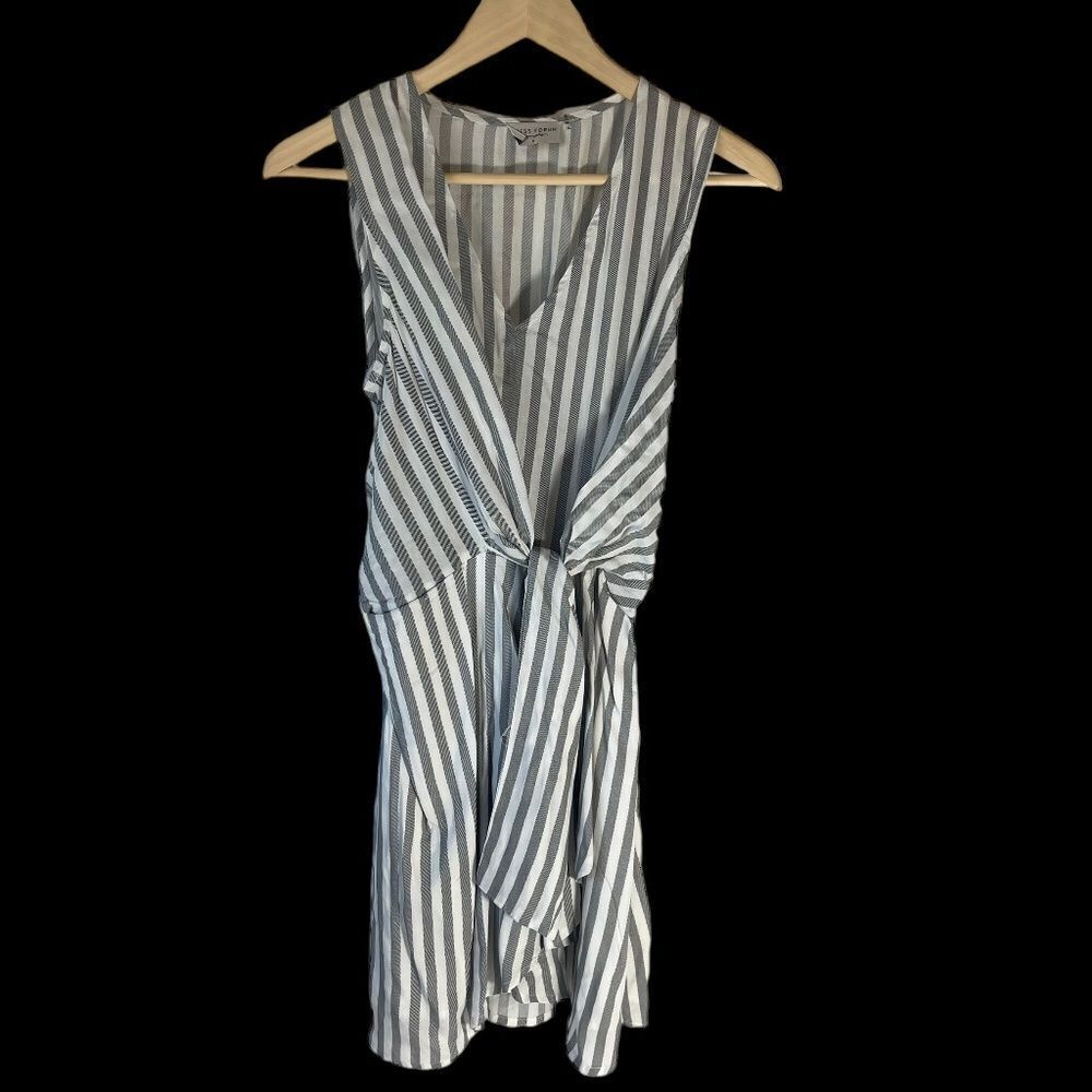 Dress Forum Los Angeles Striped Wrap Hem Mini Dress Sz S